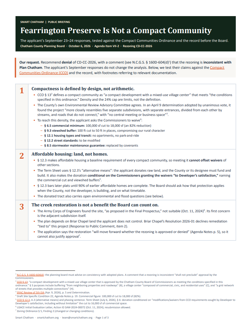 Full Transparency: Review the Developer’s Submittal and Our Planning Board Brief Side-by-Side