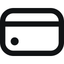 Icon of a wallet with a simple outline and a button closure.