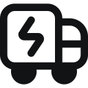Icon of a delivery truck with a lightning bolt symbol