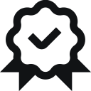 Icon of a badge or medal with a check mark