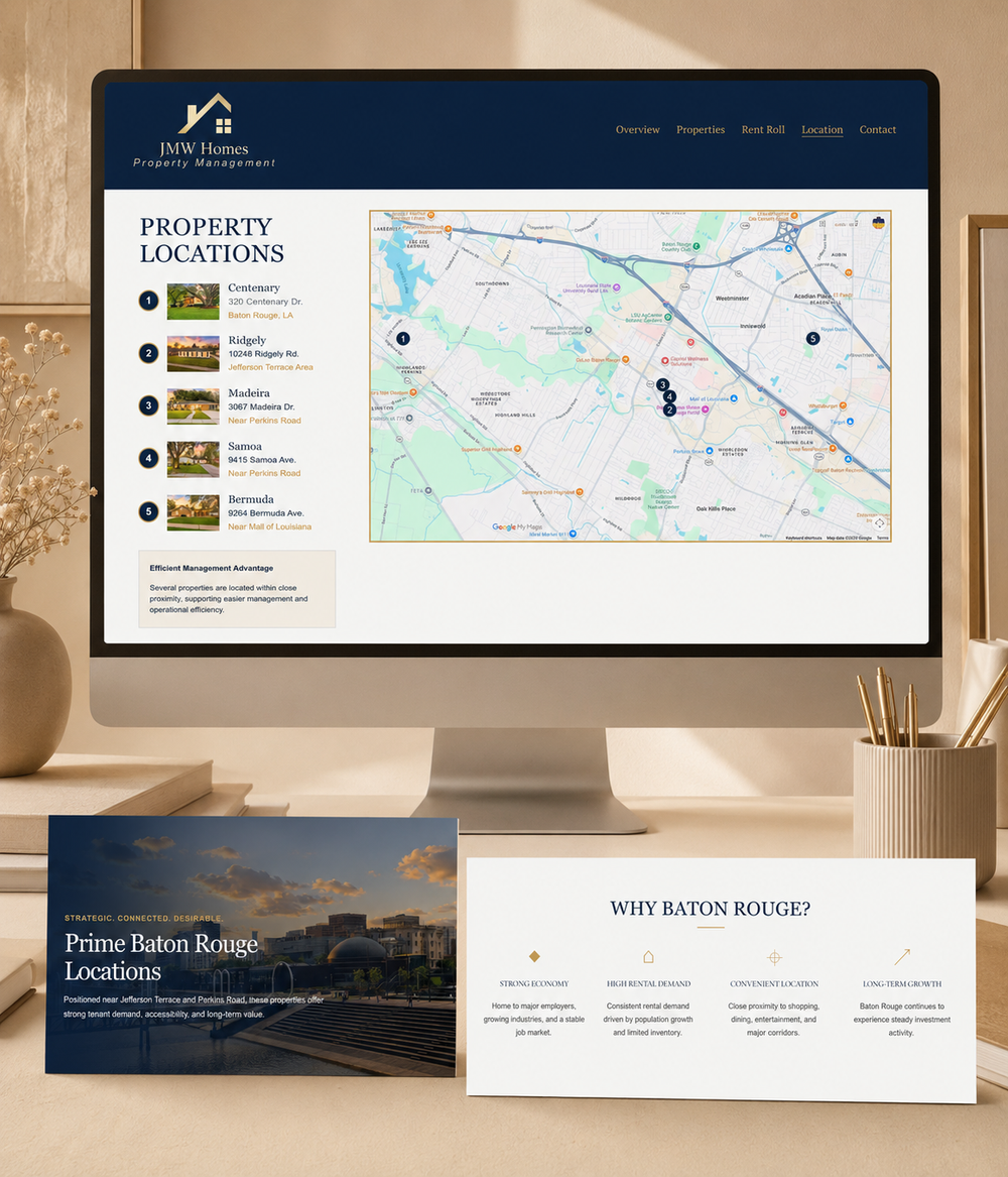 JMW Homes Baton Rouge property locations and market information
