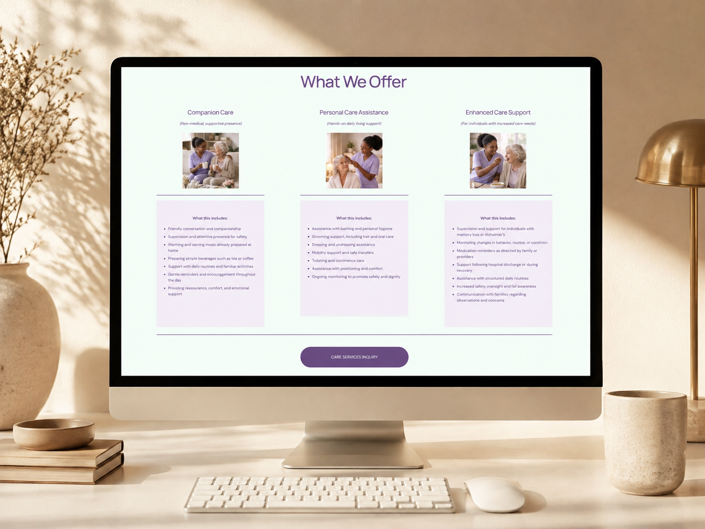 InMeekCare services page