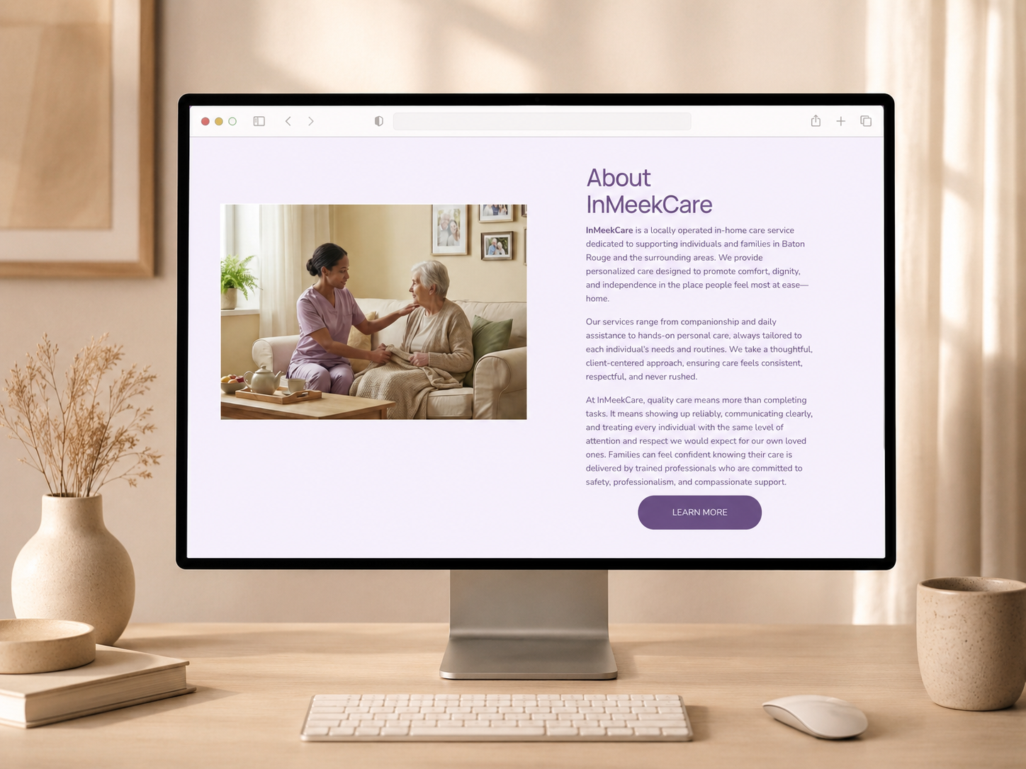 InMeekCare homepage