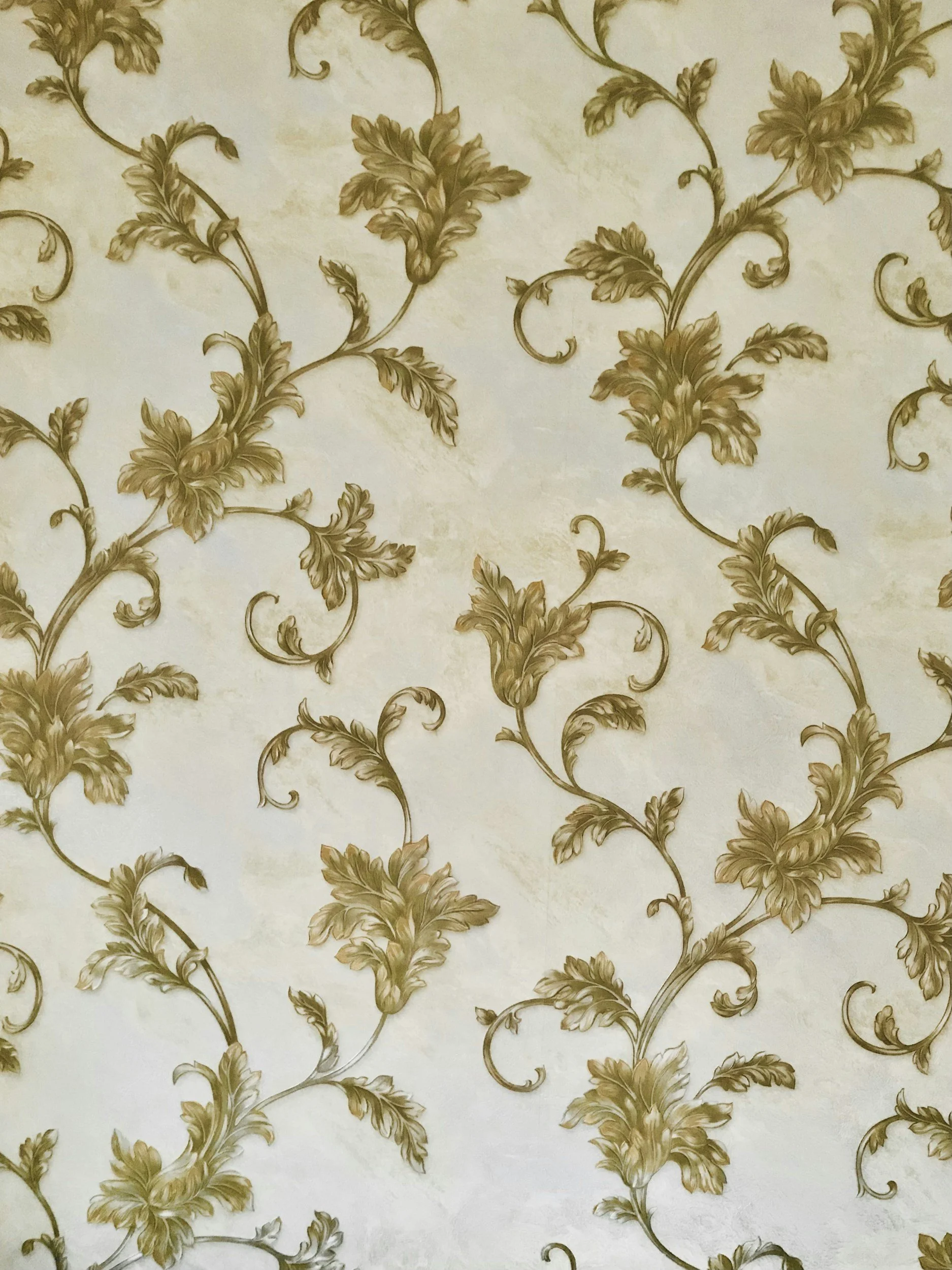 Elegant gold botanical wallpaper detail