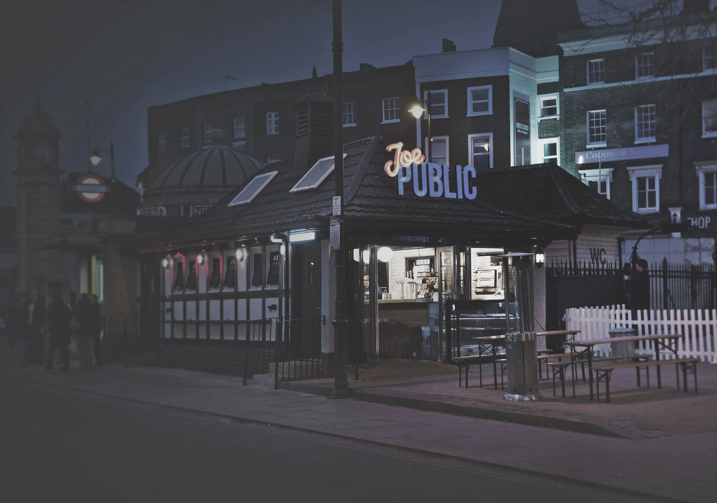 Hospitality design project for Joe Public on Clapham Common