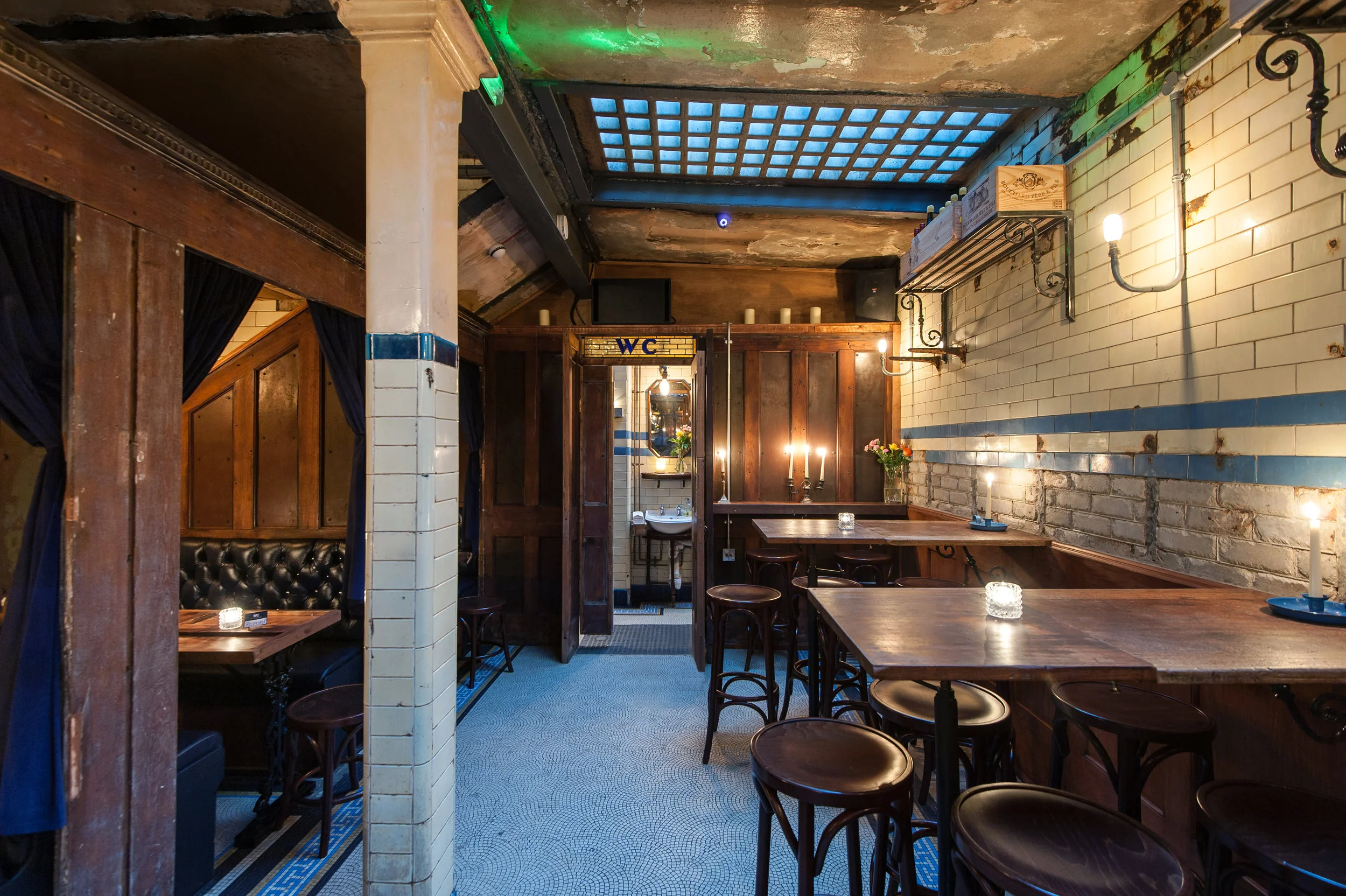 Material and decorative detail inside Clapham Common South Side wine bar