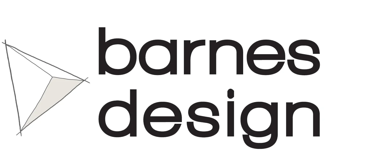 Barnes Design logo with stylized kite graphic to the left of the text.