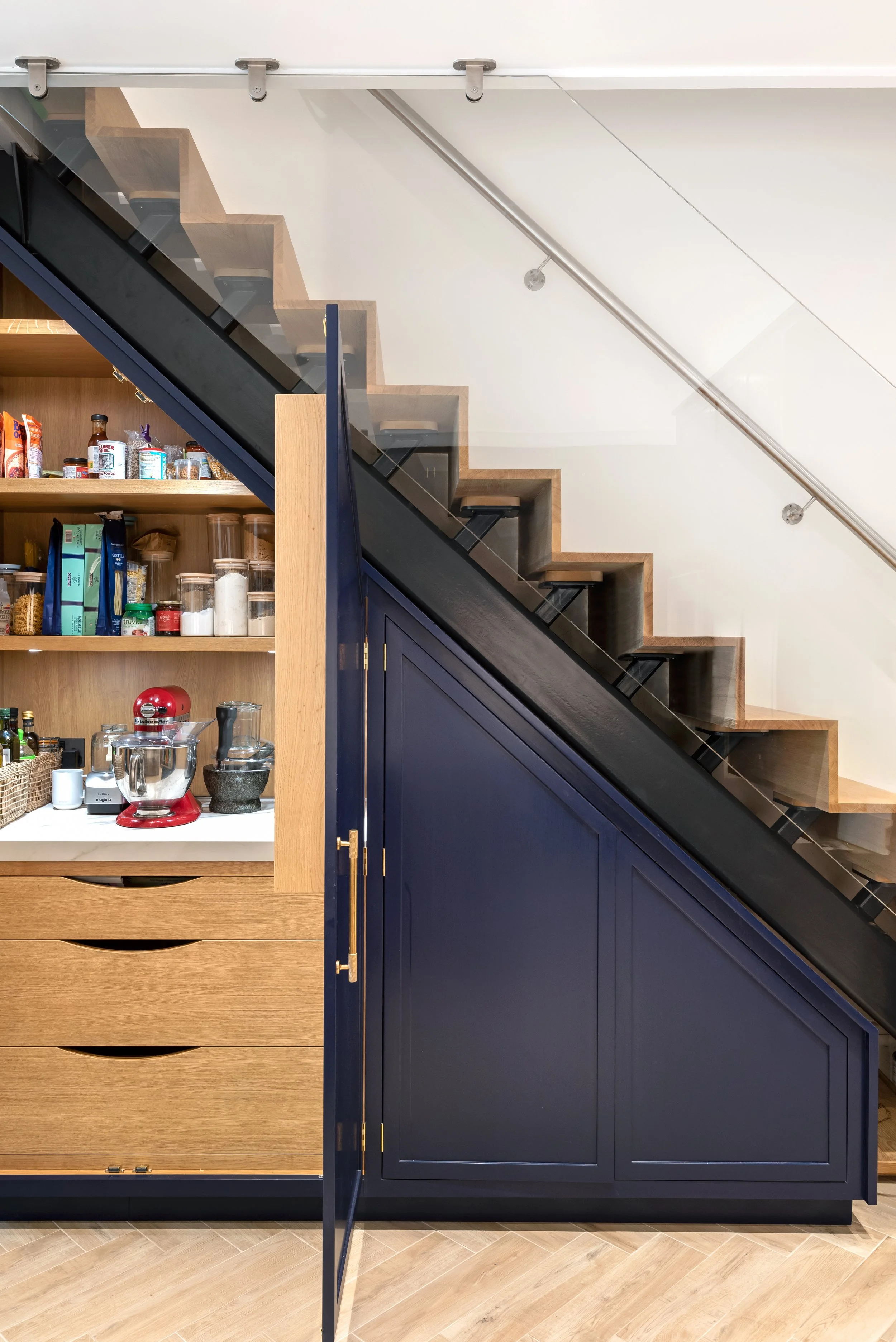 barnes design | full house refurbishment geraldine road | bespoke staircase Storage