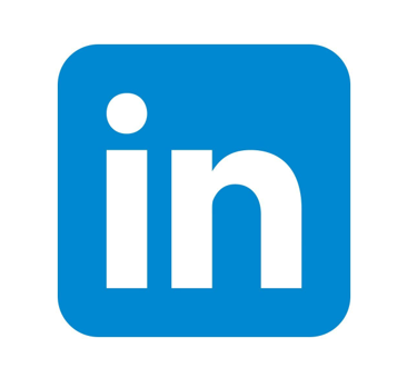 LinkedIn logo with a blue background and white lowercase 'in' letters