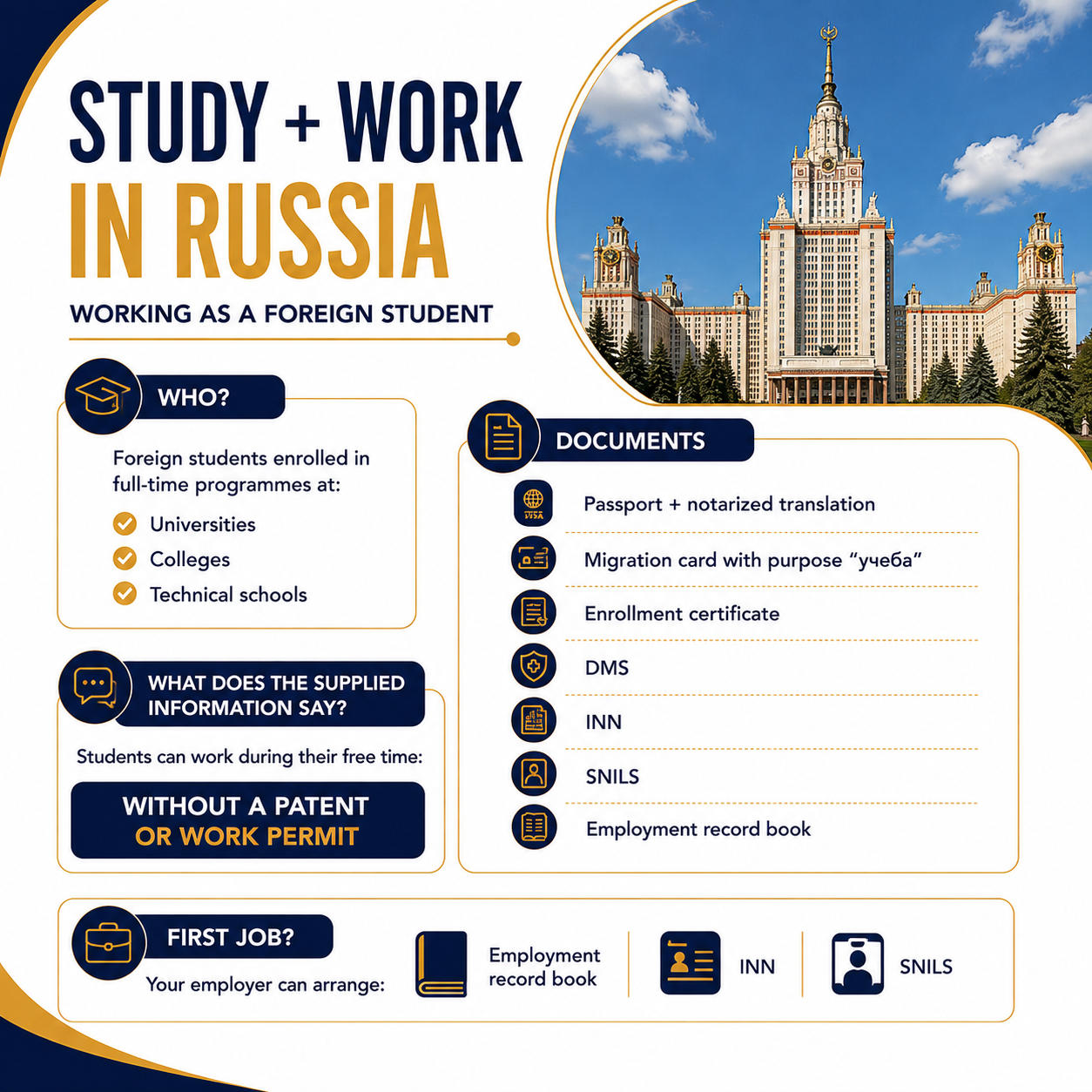 Study + Work In Russia