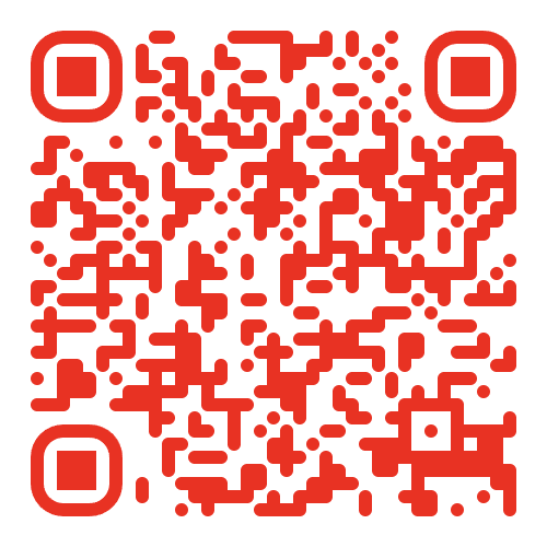 Red QR code on a white background to register for Rise Against Hunger event