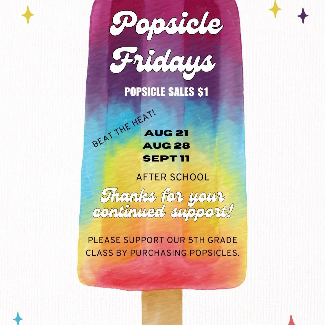 Popsicle sale after school day! 🍭🍭🍭