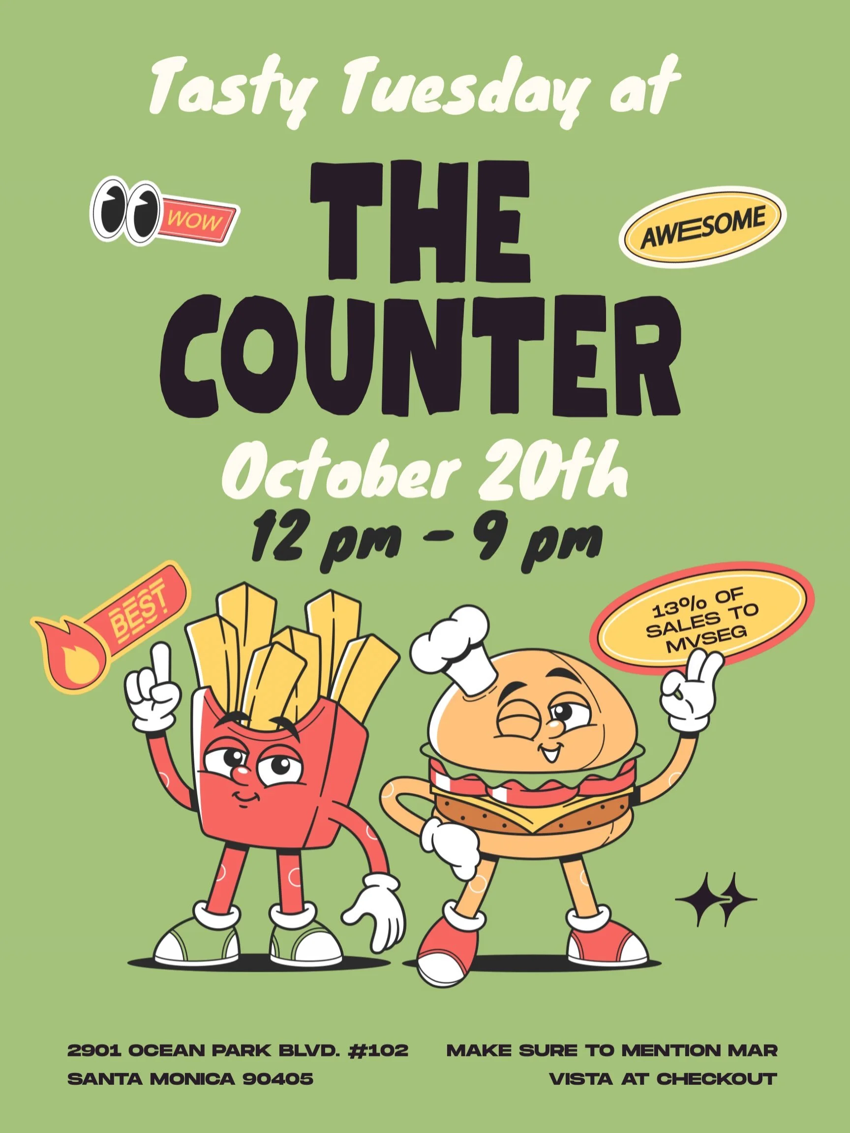 Come join Tasty Tuesday at The Counter in Santa Monica for some delicious custom burgers. Their checklist-style clipboard menu has 85+ ingredients so you can create your perfect dish. They also have specialty fries, craft beers and indulgent milkshak
