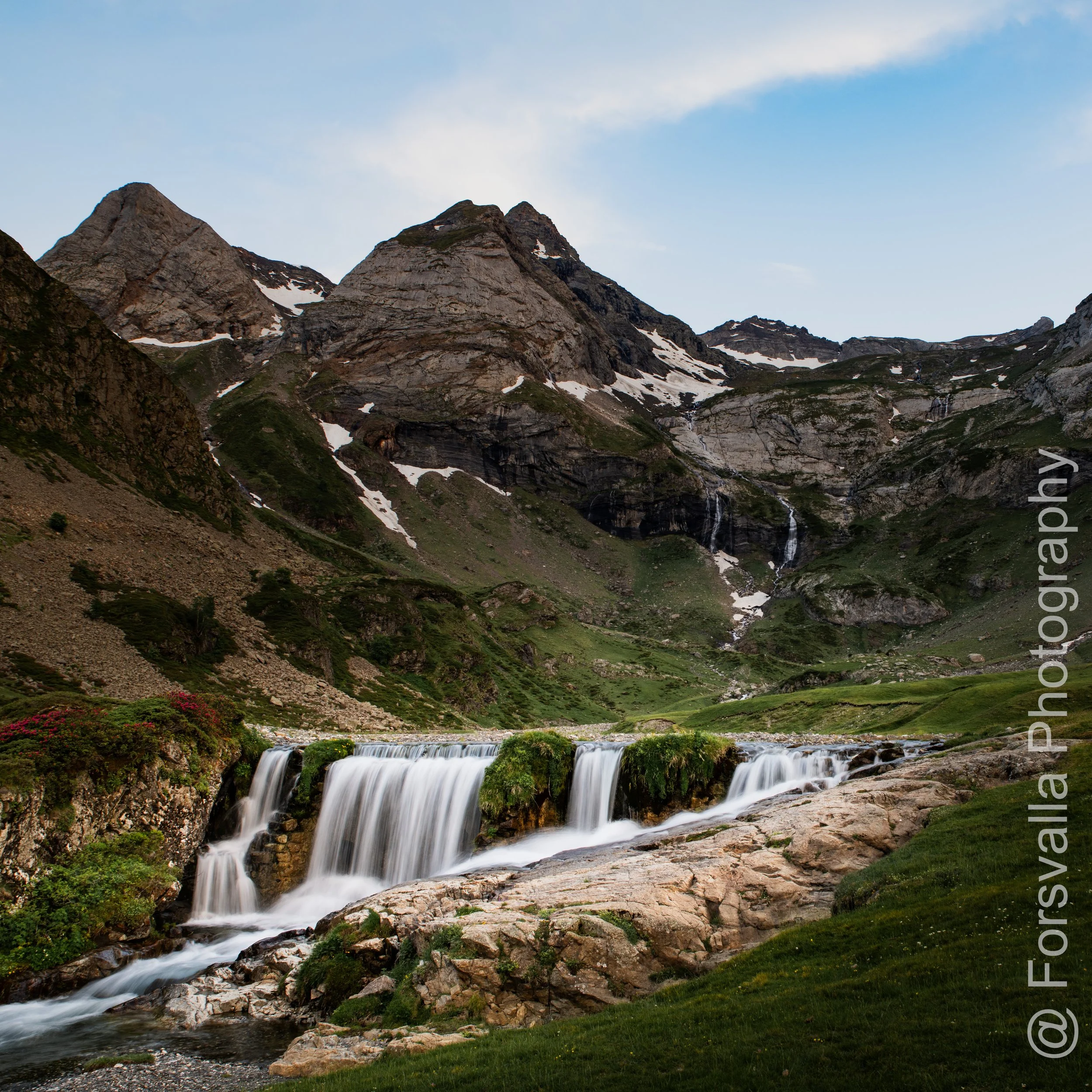 Pyrenees - Waterfall in evening