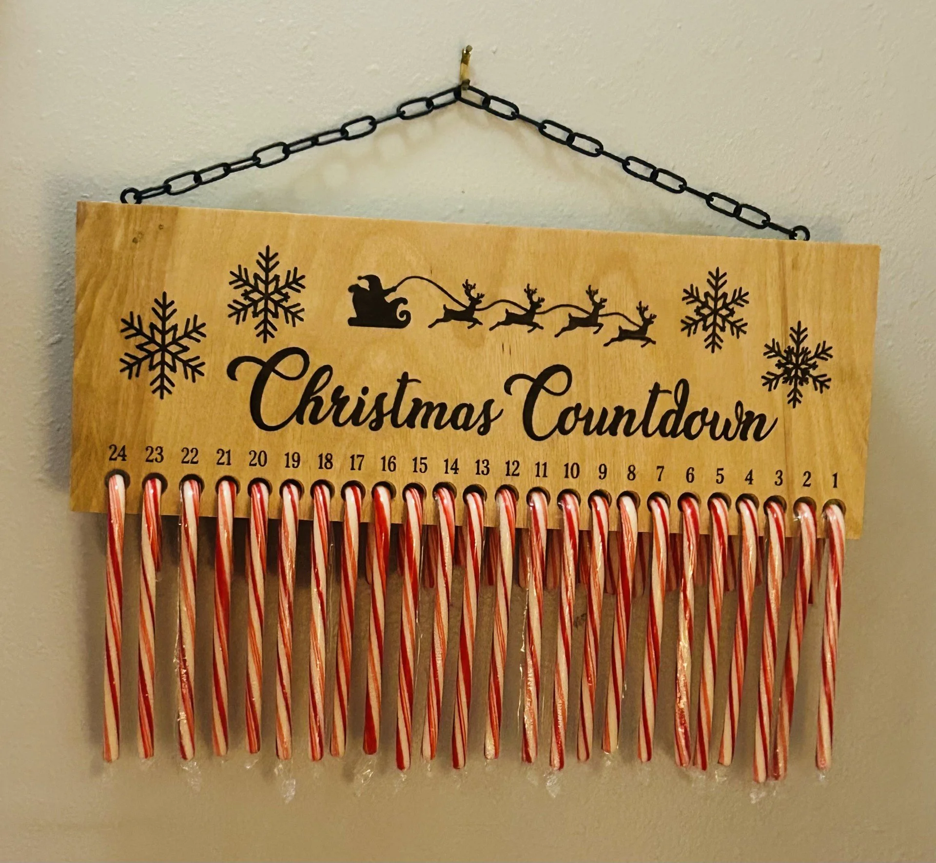 Christmas Candy Cain Countdown Sign