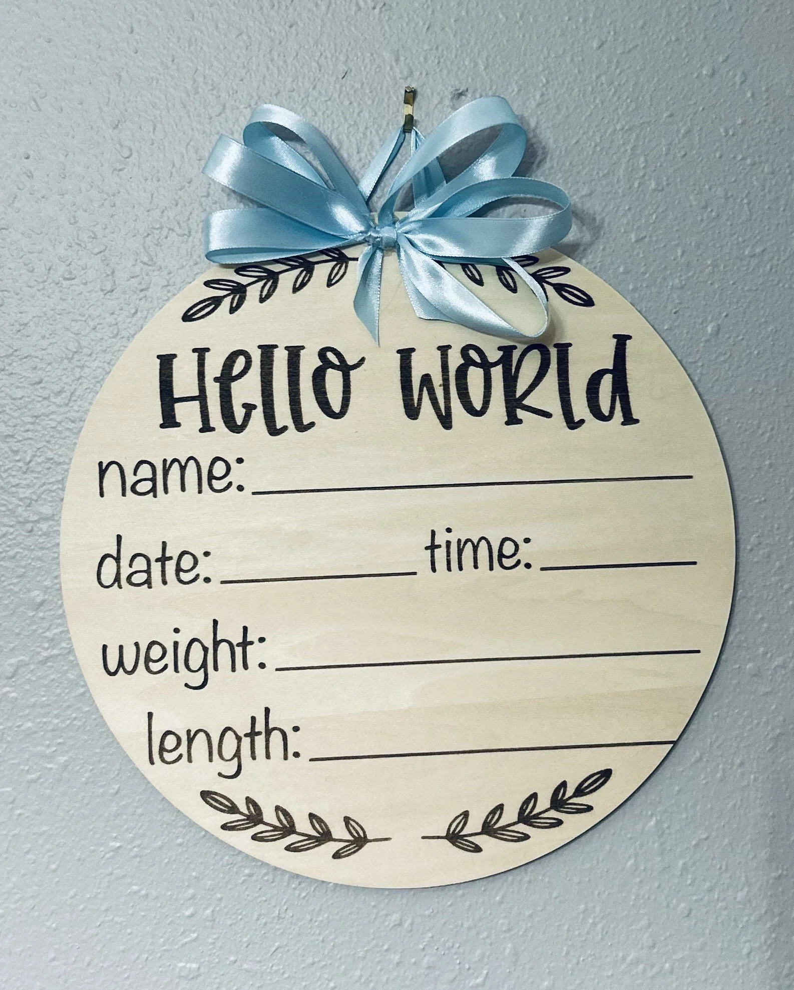 Hello World Baby Birth Announcement Sign
