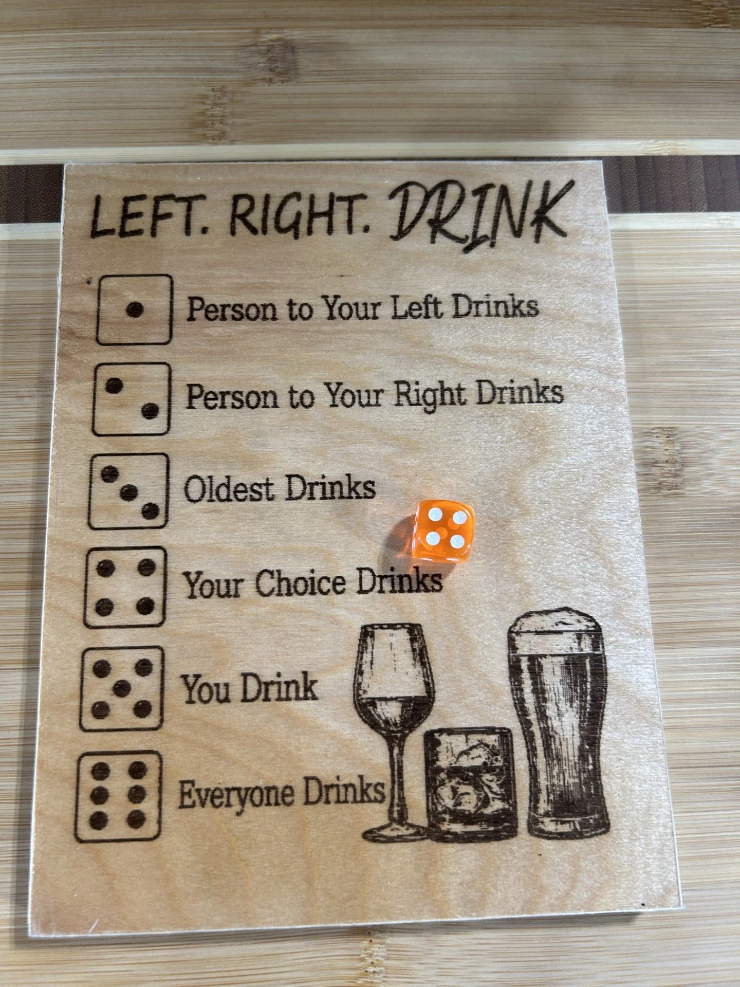 Left. Right. Drinking Game with Dice.