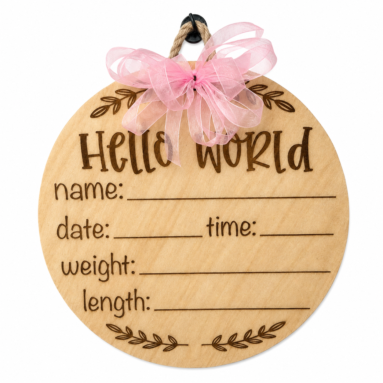 Hello World Baby Birth Announcement Sign