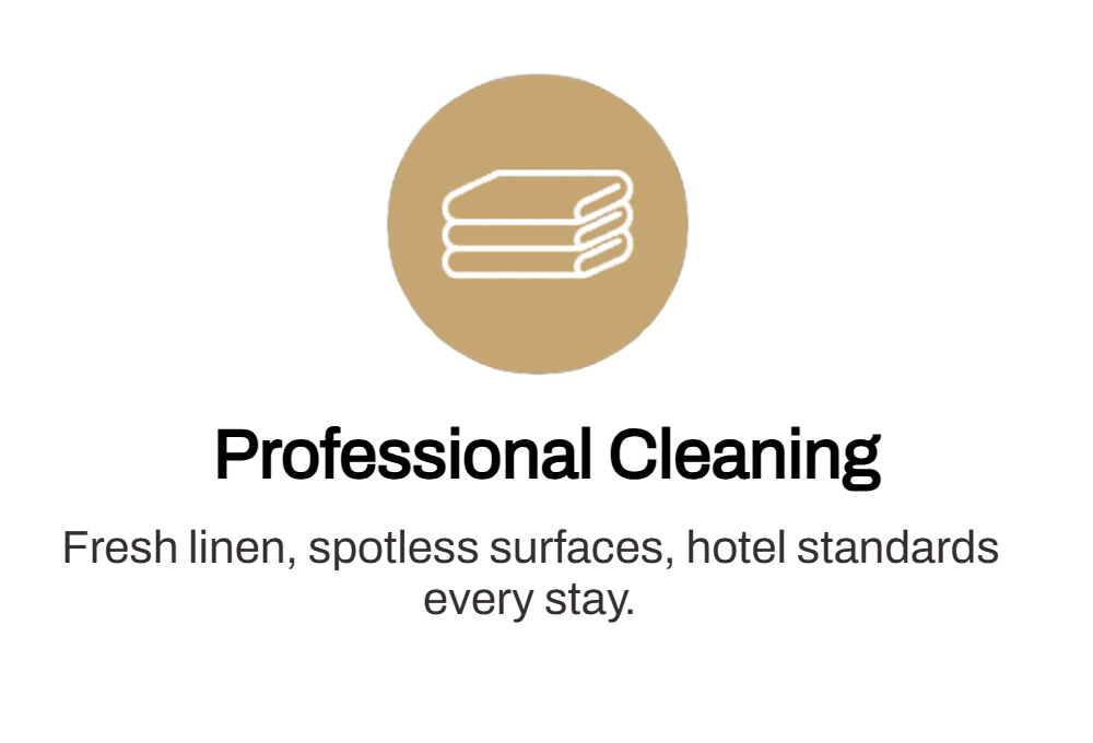 MODCA Suites professional cleaning — fresh linen and hotel-standard housekeeping