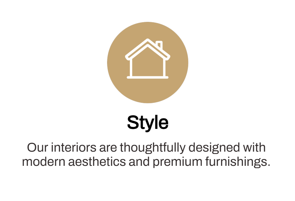House icon for stylish, modern interiors at MODCA Suites short stay residences