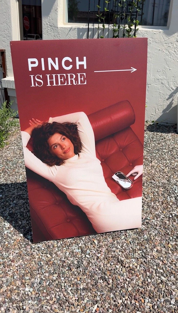 Pinch collaboration or partnering sign for private wrinkle relaxer event.
