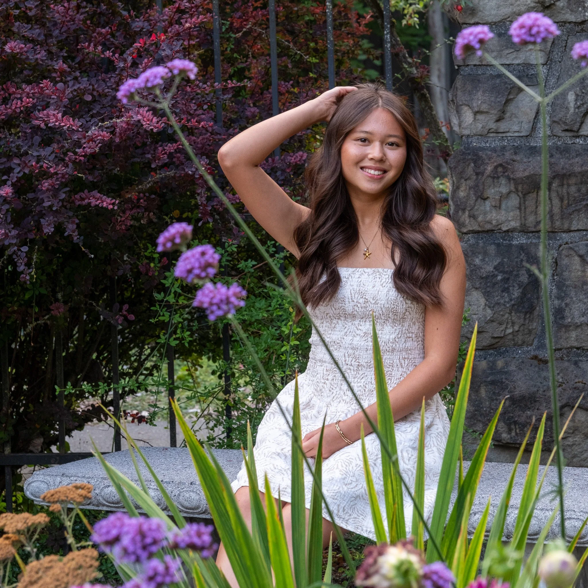 Senior portrait woodland park rose garden Seattle wa 