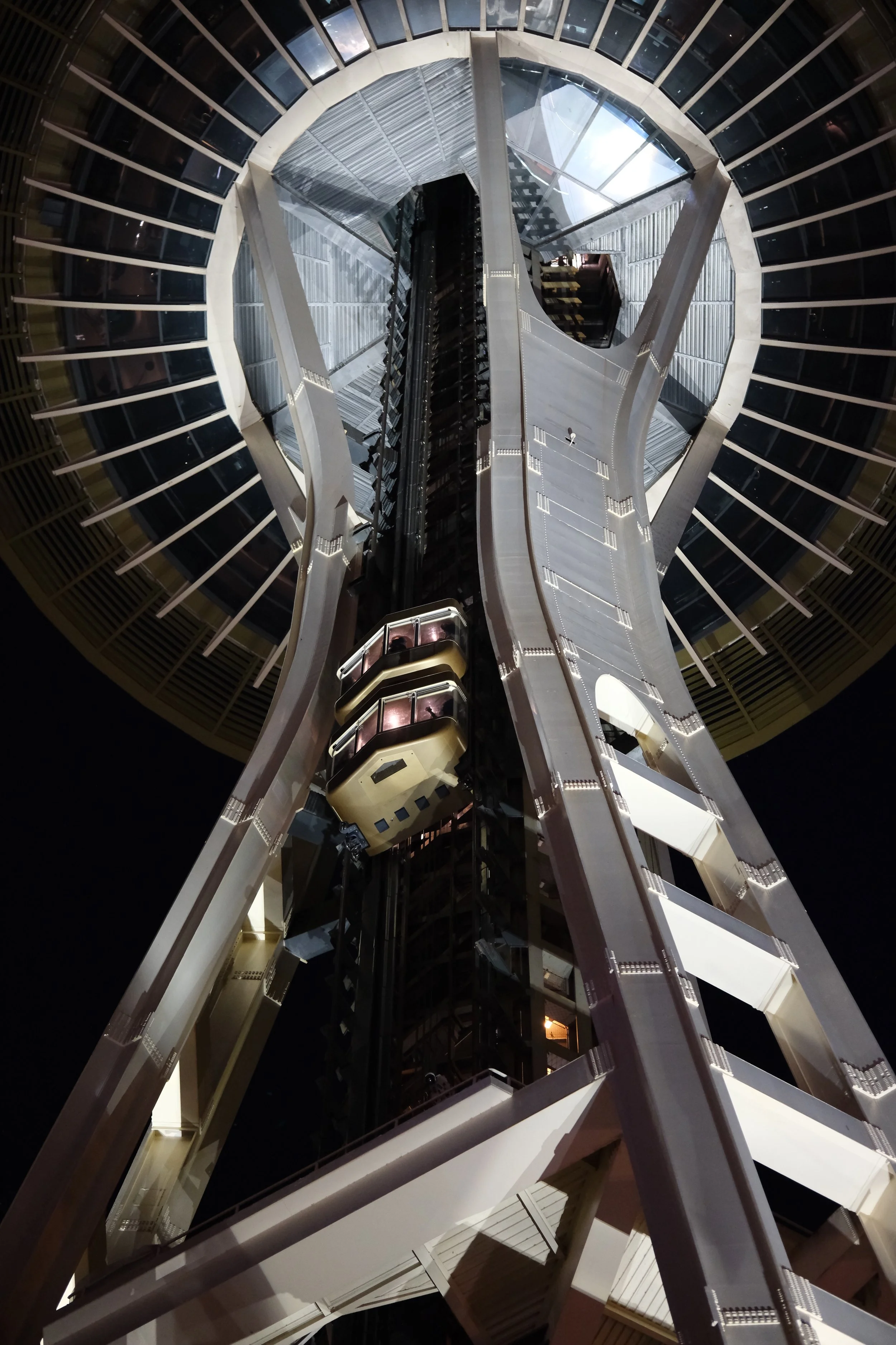 Space Needle, Seattle Washington up close with a 70mm lens 