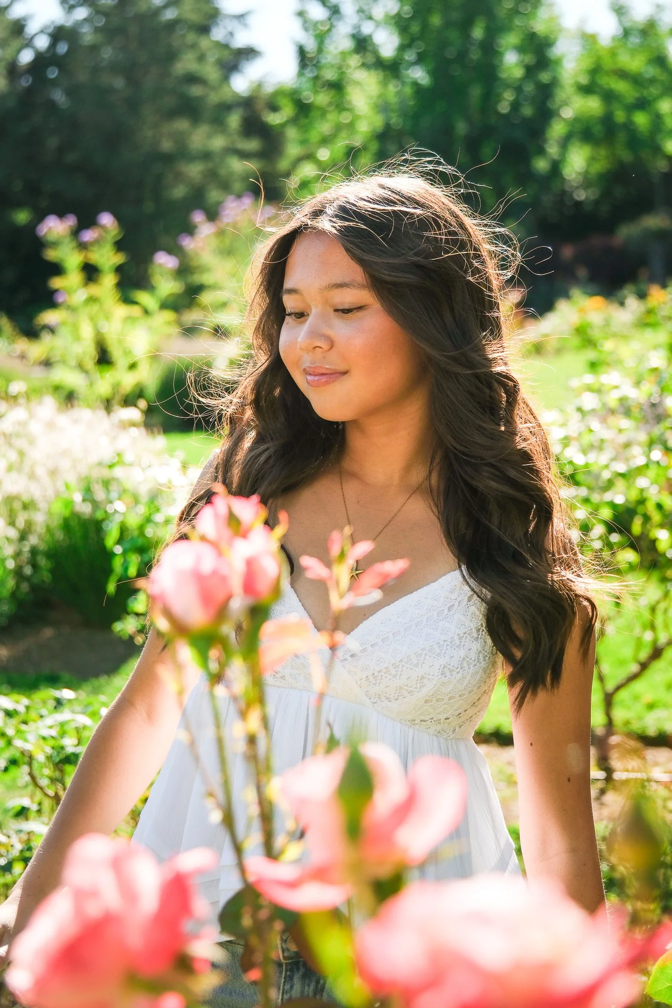 Senior portrait woodland park rose garden Seattle wa 