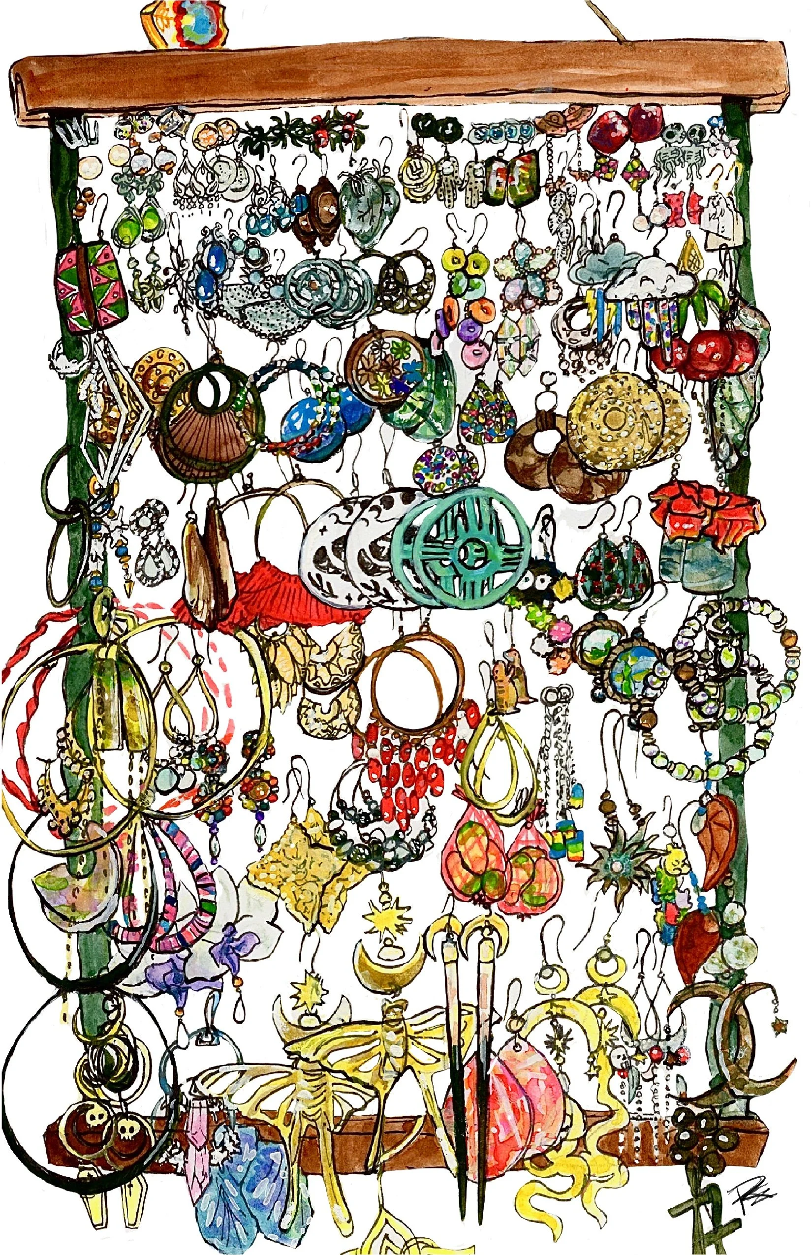 "My Earring Collection" Art Print