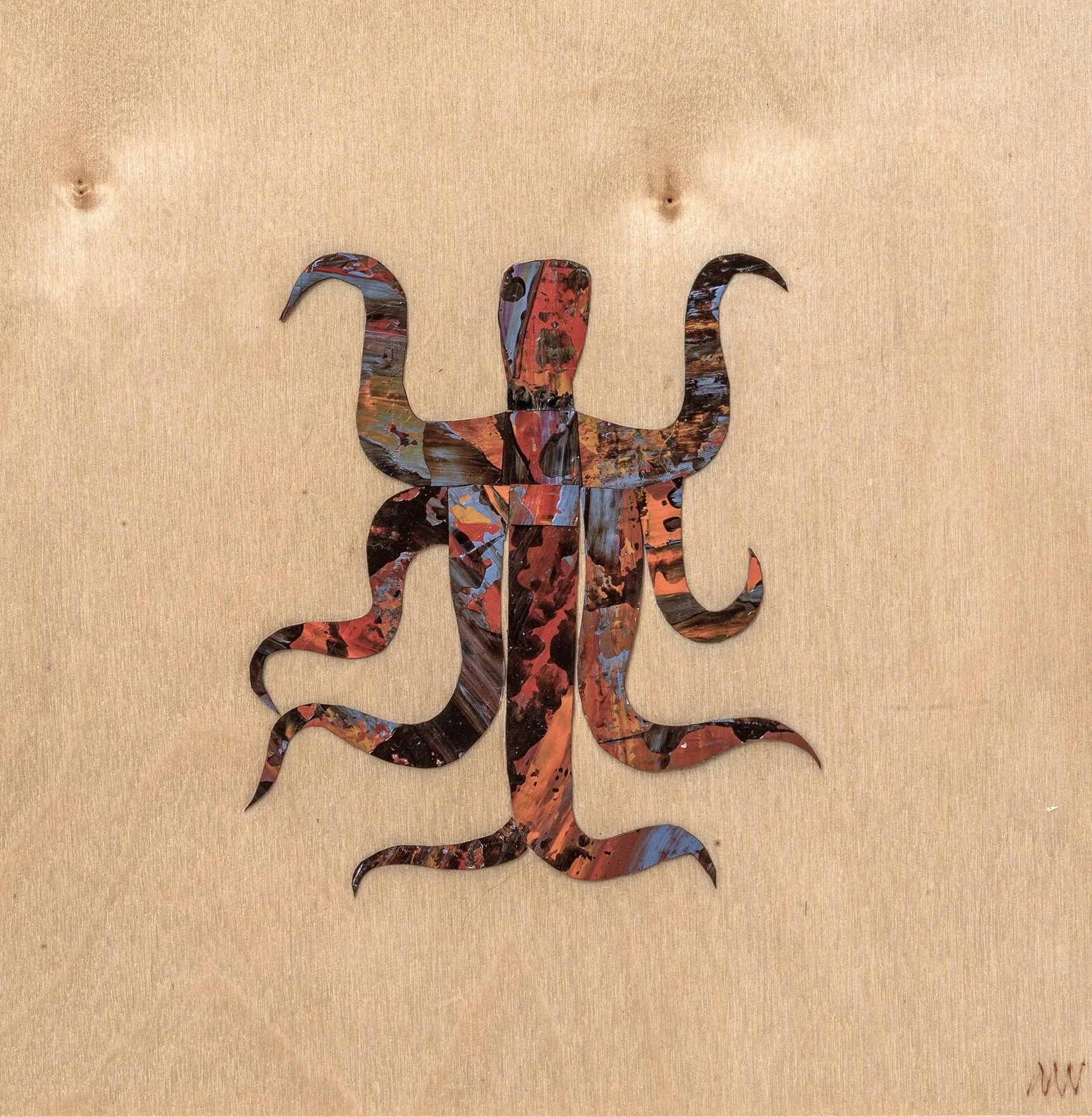 M Westervelt octopus 1 acrylic skin on wood panel 8"x8".jpg