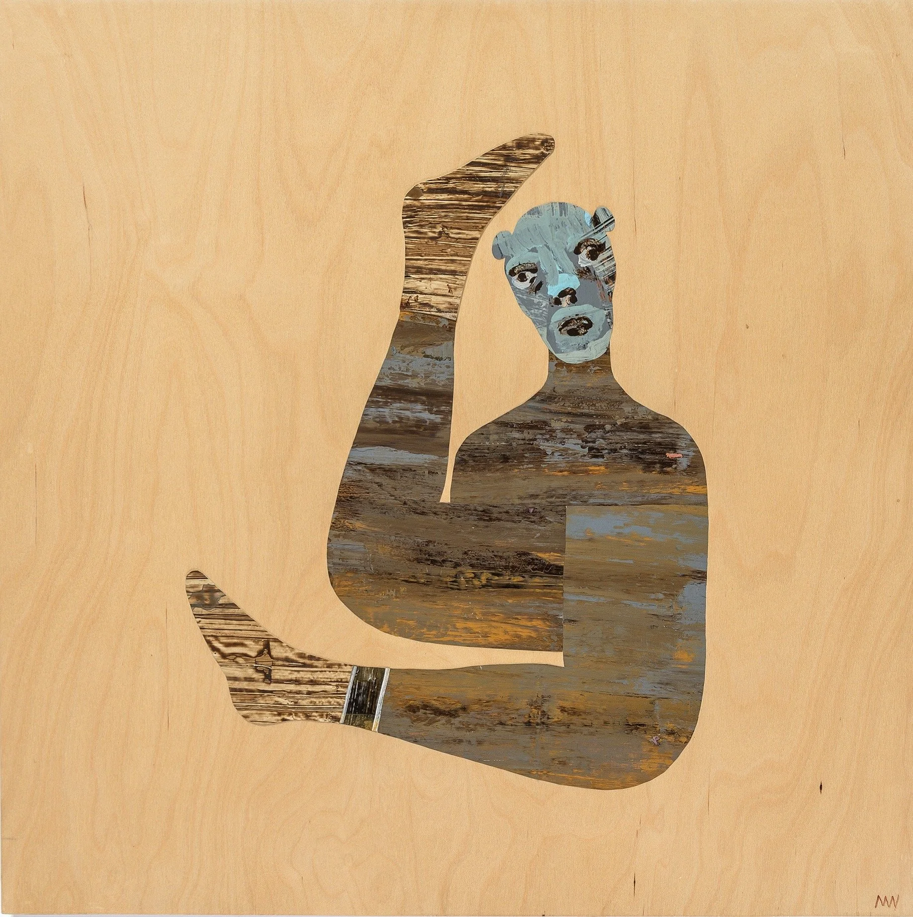 M Westervelt monkey bear acrylic skin on wood panel 30"x30" .jpg