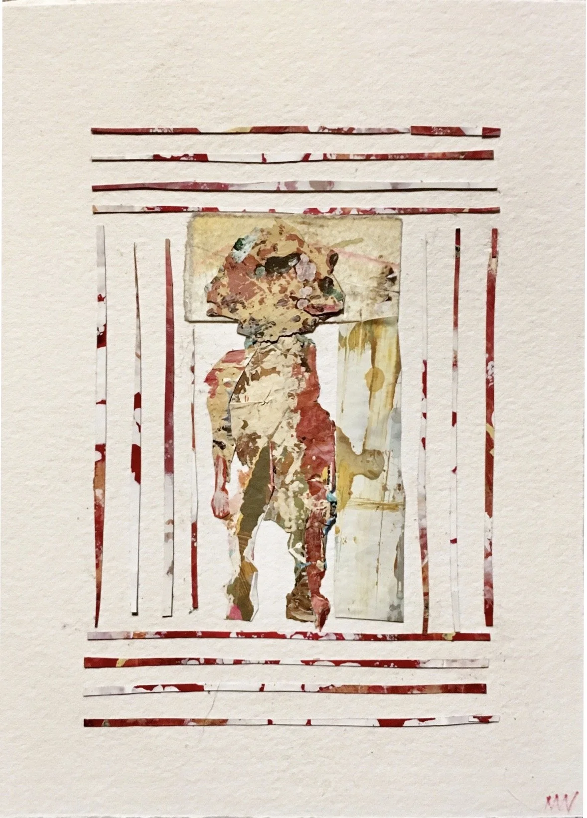M Westervelt caged acrylic skin on paper 5"x7".jpeg