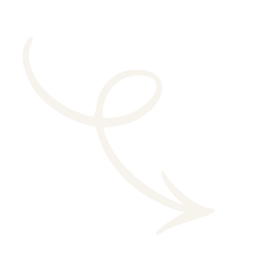 White arrow with a looping tail on a black background.