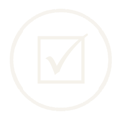 A check mark inside a square, enclosed in a circle, on a black background.