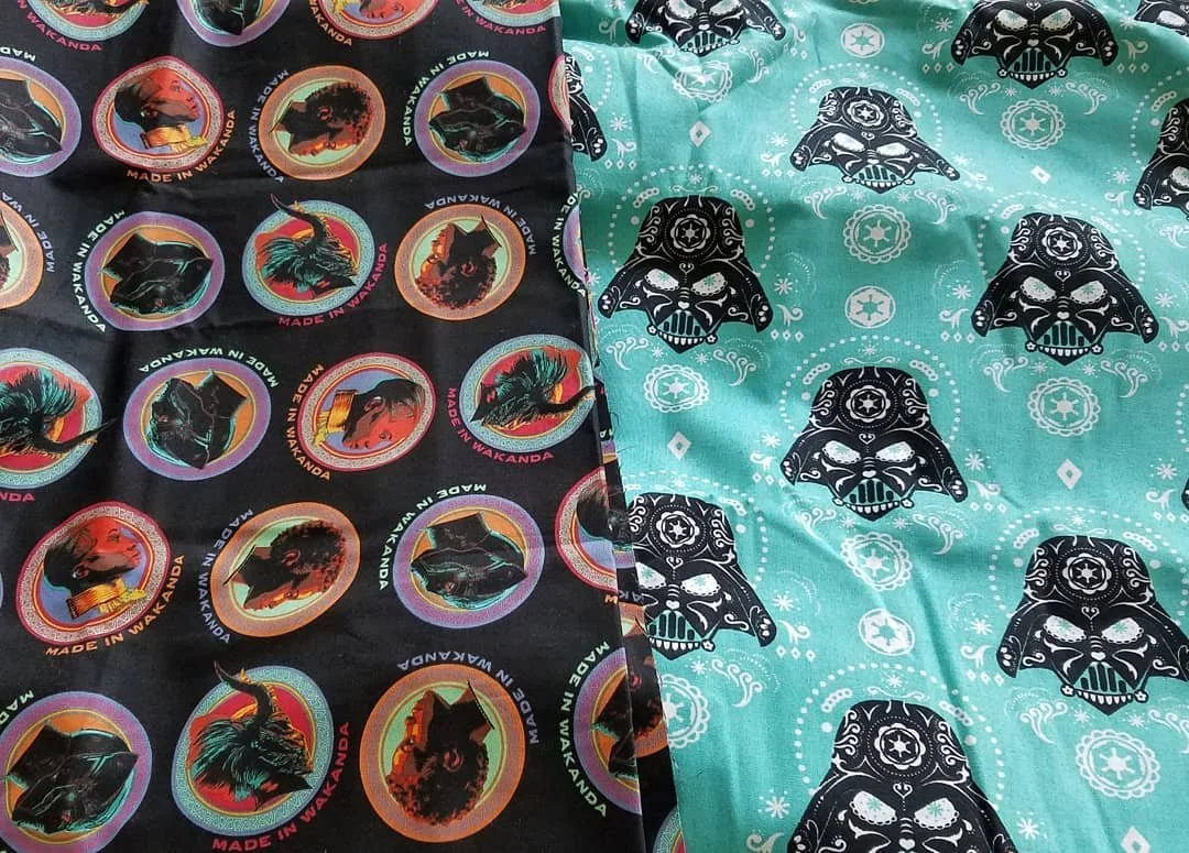 Addition to the stash!! I think I'm gonna do lots of stuff with some licensed prints because this sugar skull Darth Vader?! 😍😍😍😍 Don't even get me started on this "Made in Wakanda" print. Time to put in real work. I'm finally inspired! 