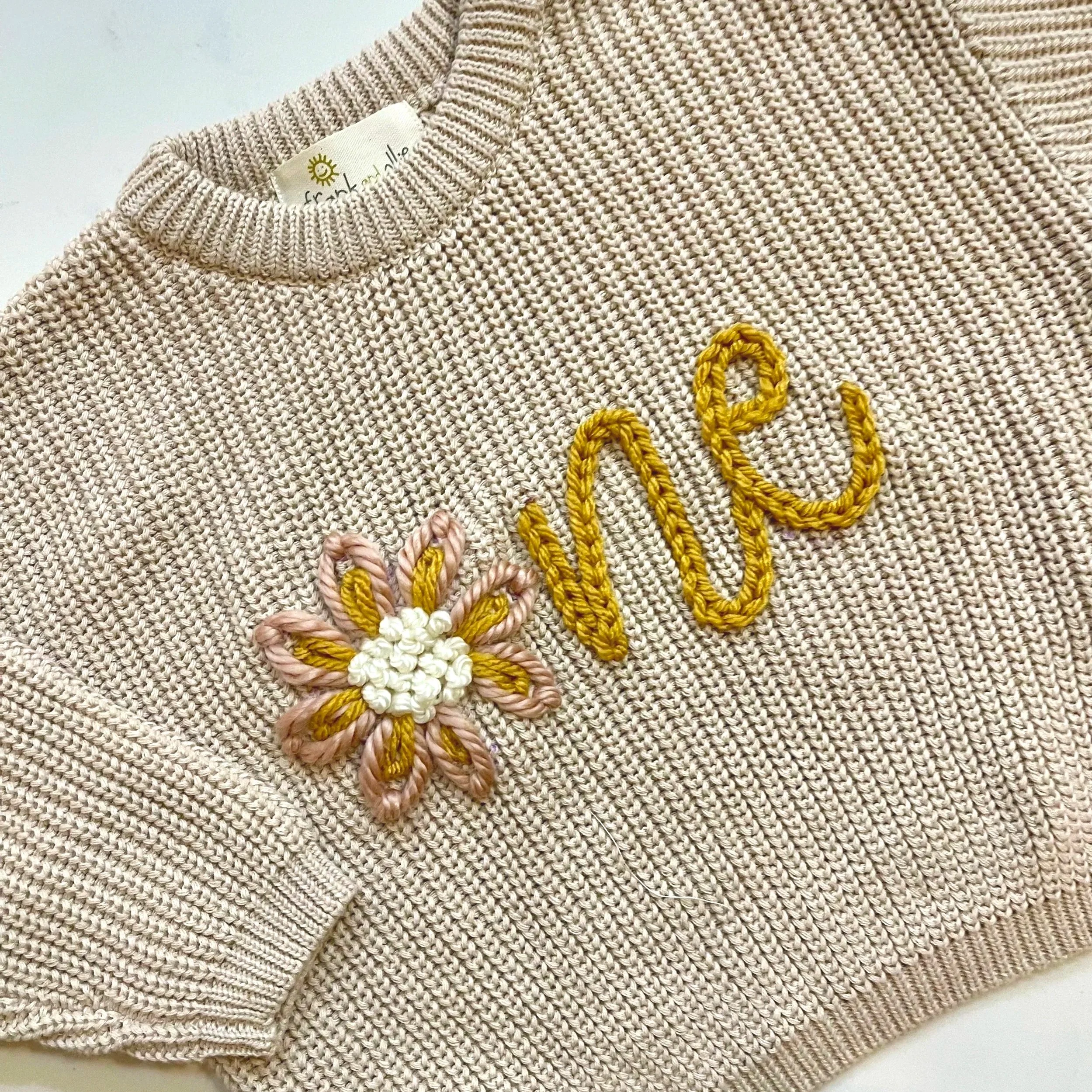 Hand-Embroidered Birthday Milestone Sweater