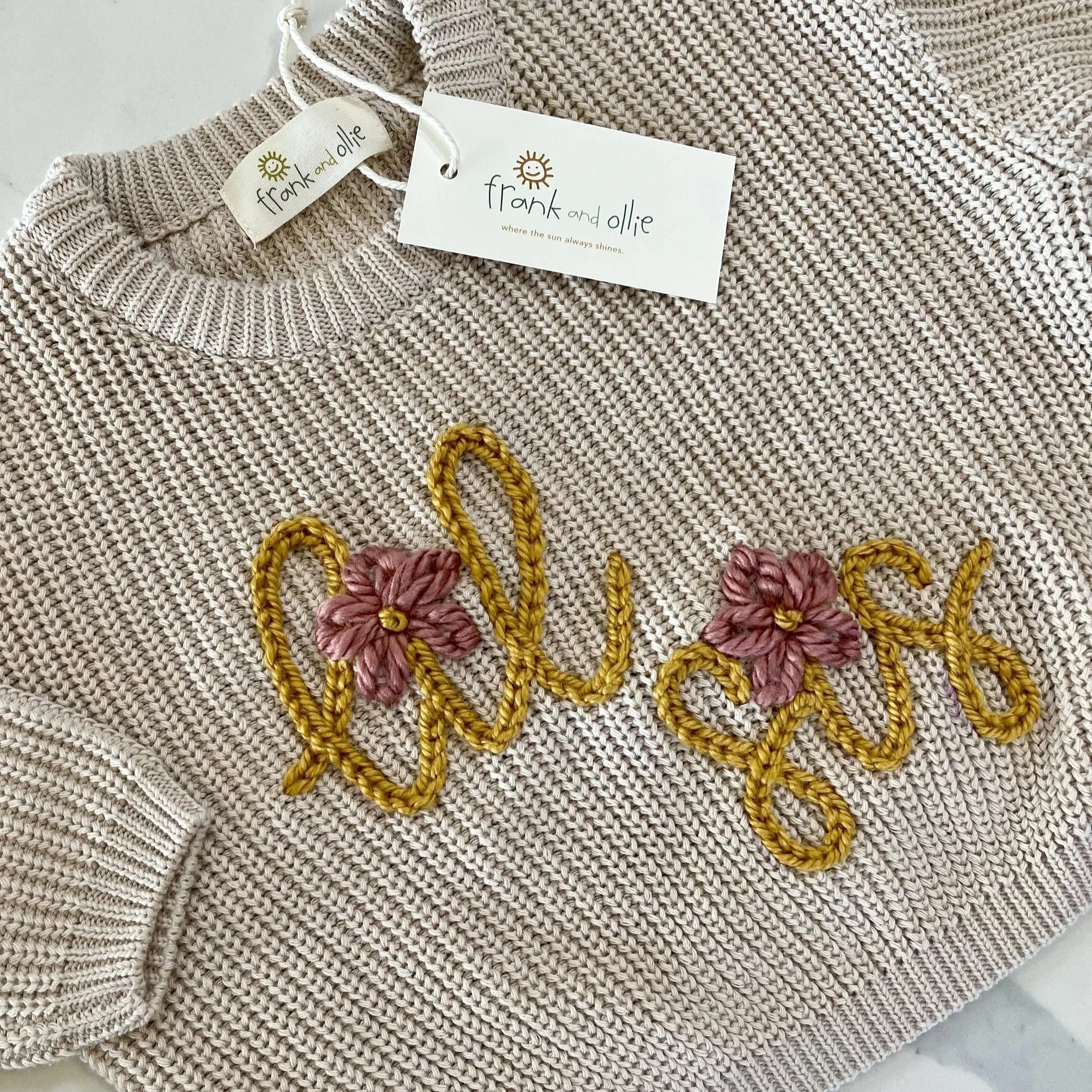 Big Sis, Lil Sis, Big Bro & Lil Bro Hand-Embroidered Sweater