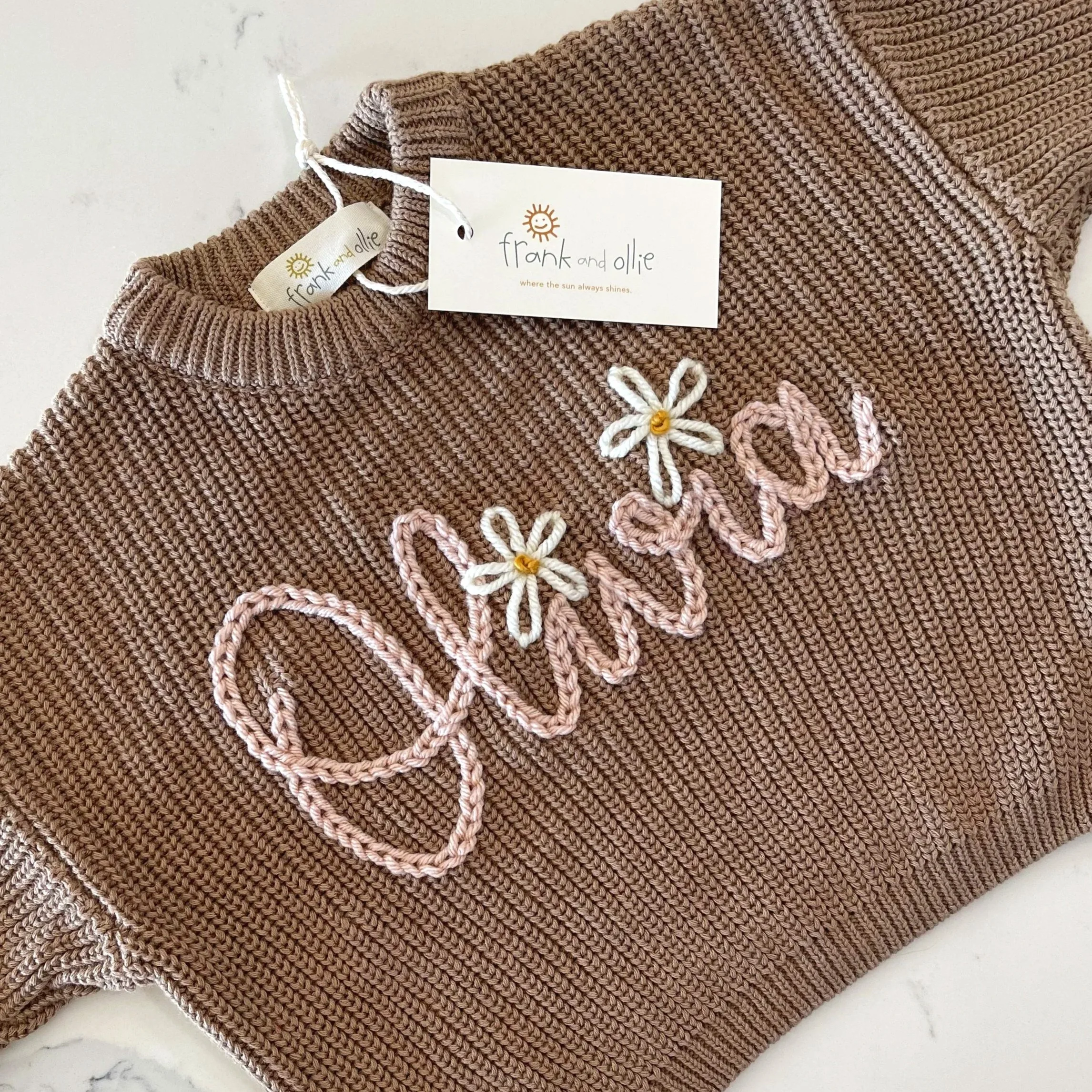 Personalized Hand-Embroidered Name Sweater