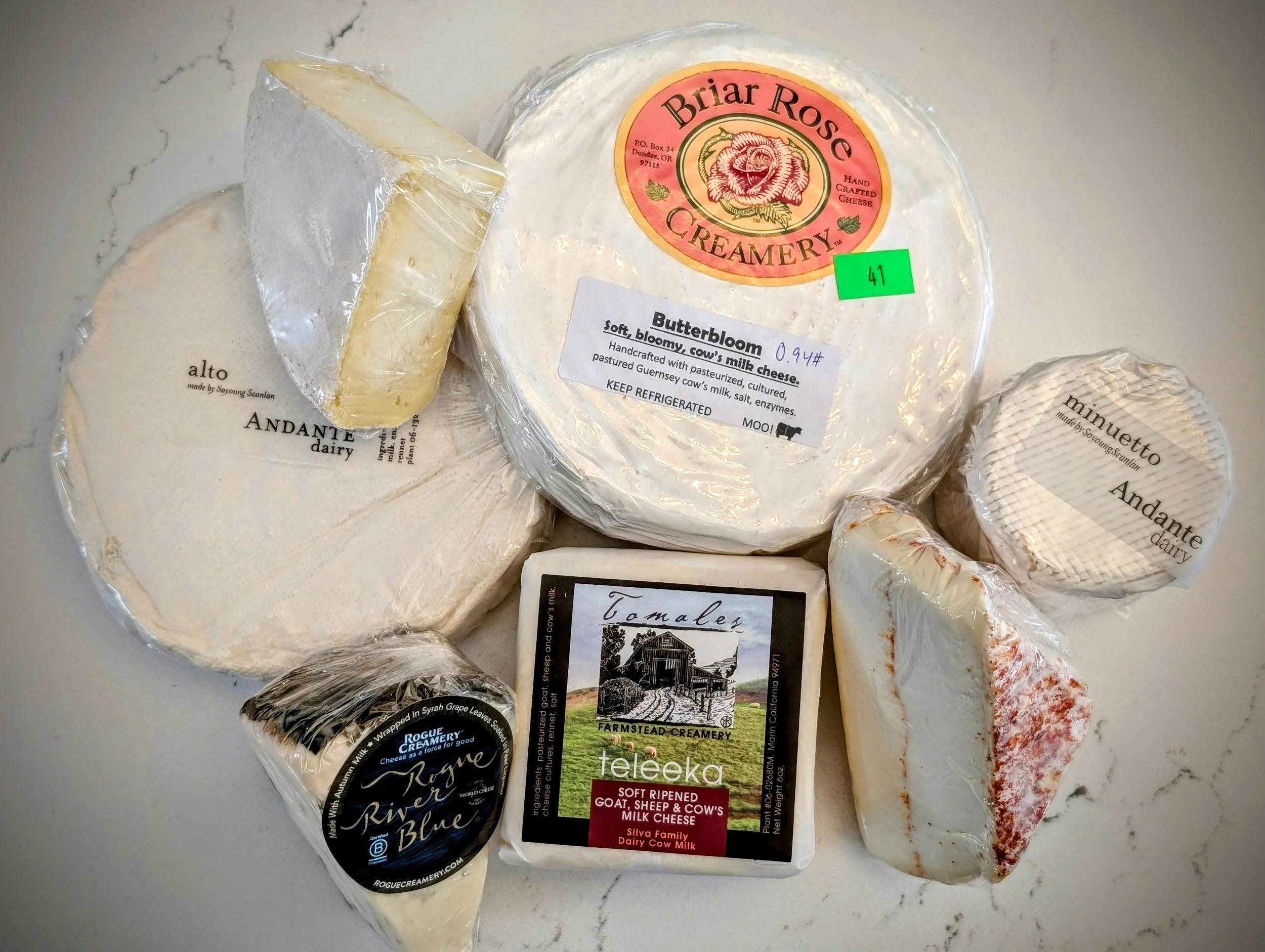 Petaluma Cheese Shop cheese case offerings