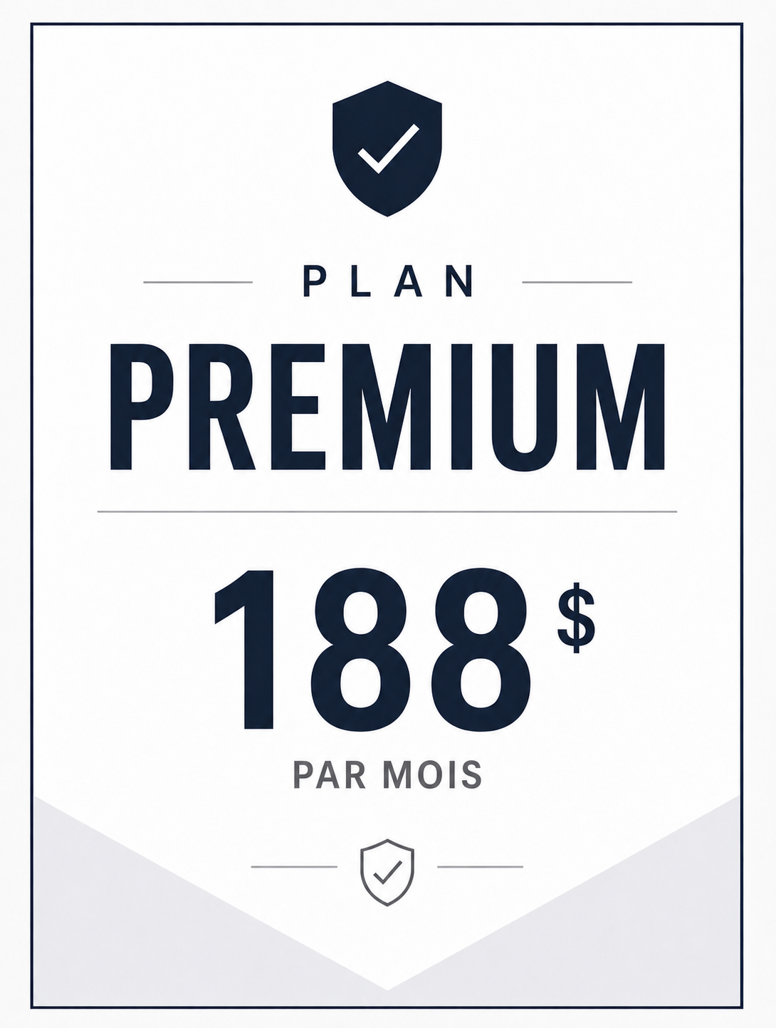 Offre d'abonnement premium à 188 dollars par mois.