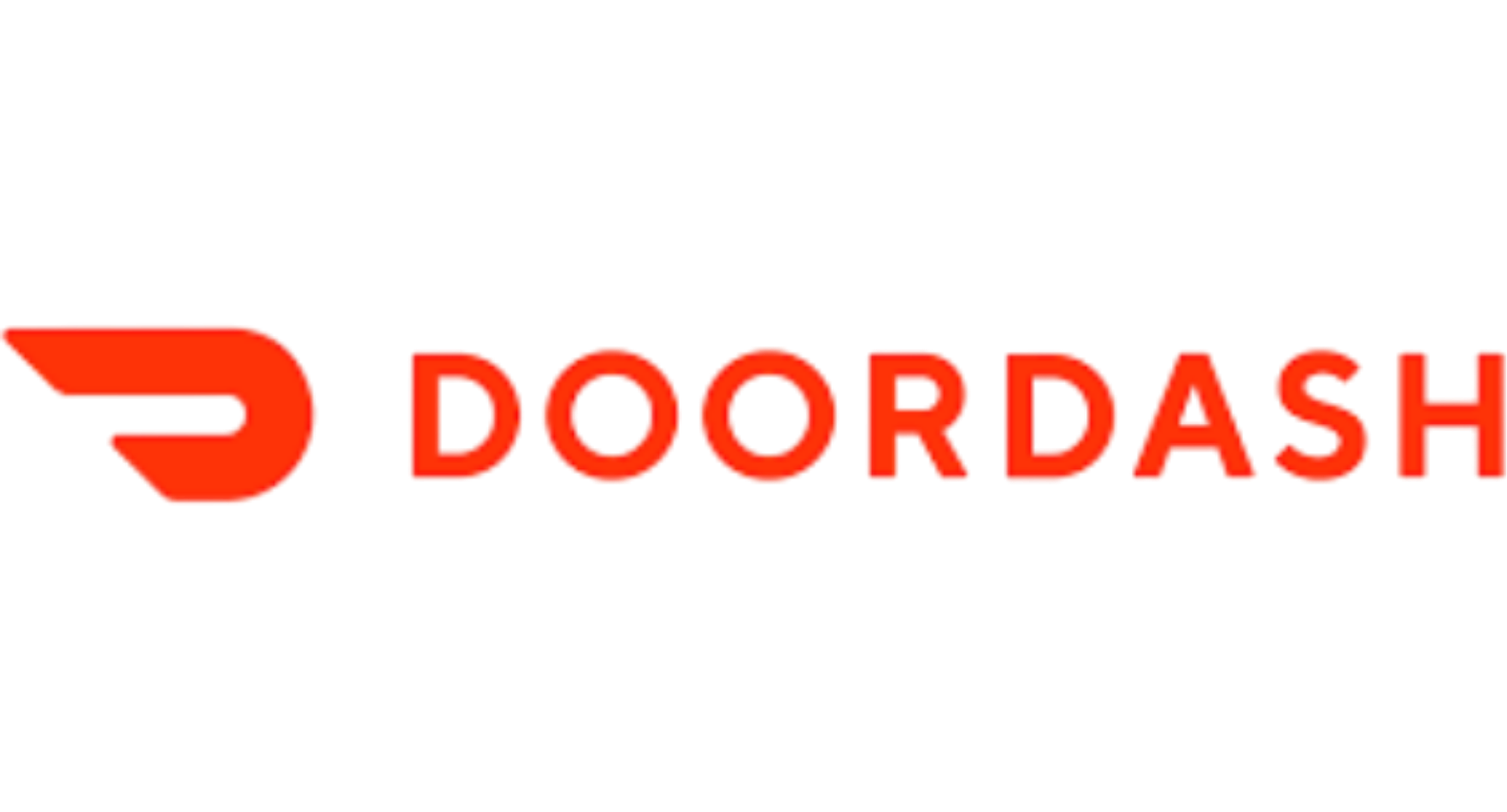 Red DoorDash logo with a stylized D and the word 'DOORDASH' in capital letters.