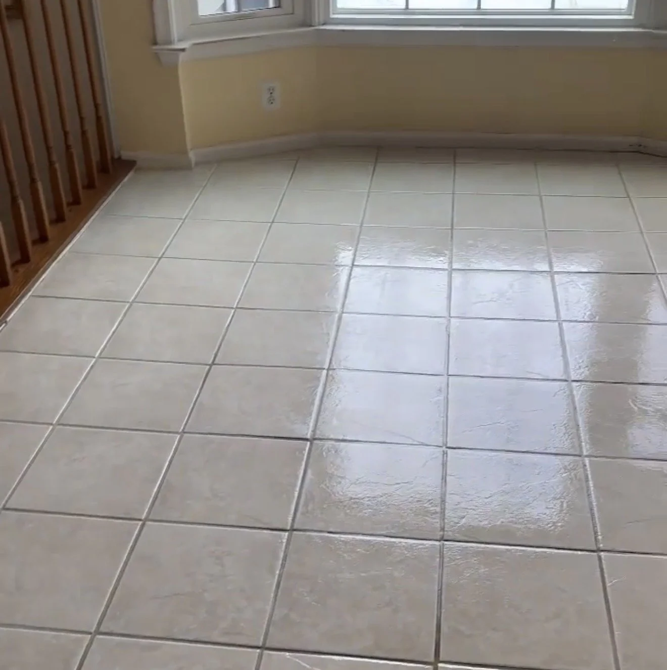 Tile and grout after professional cleaning