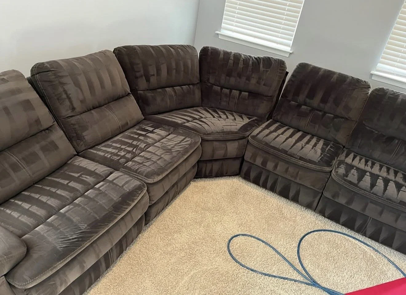 Sectional after professional upholstery cleaning