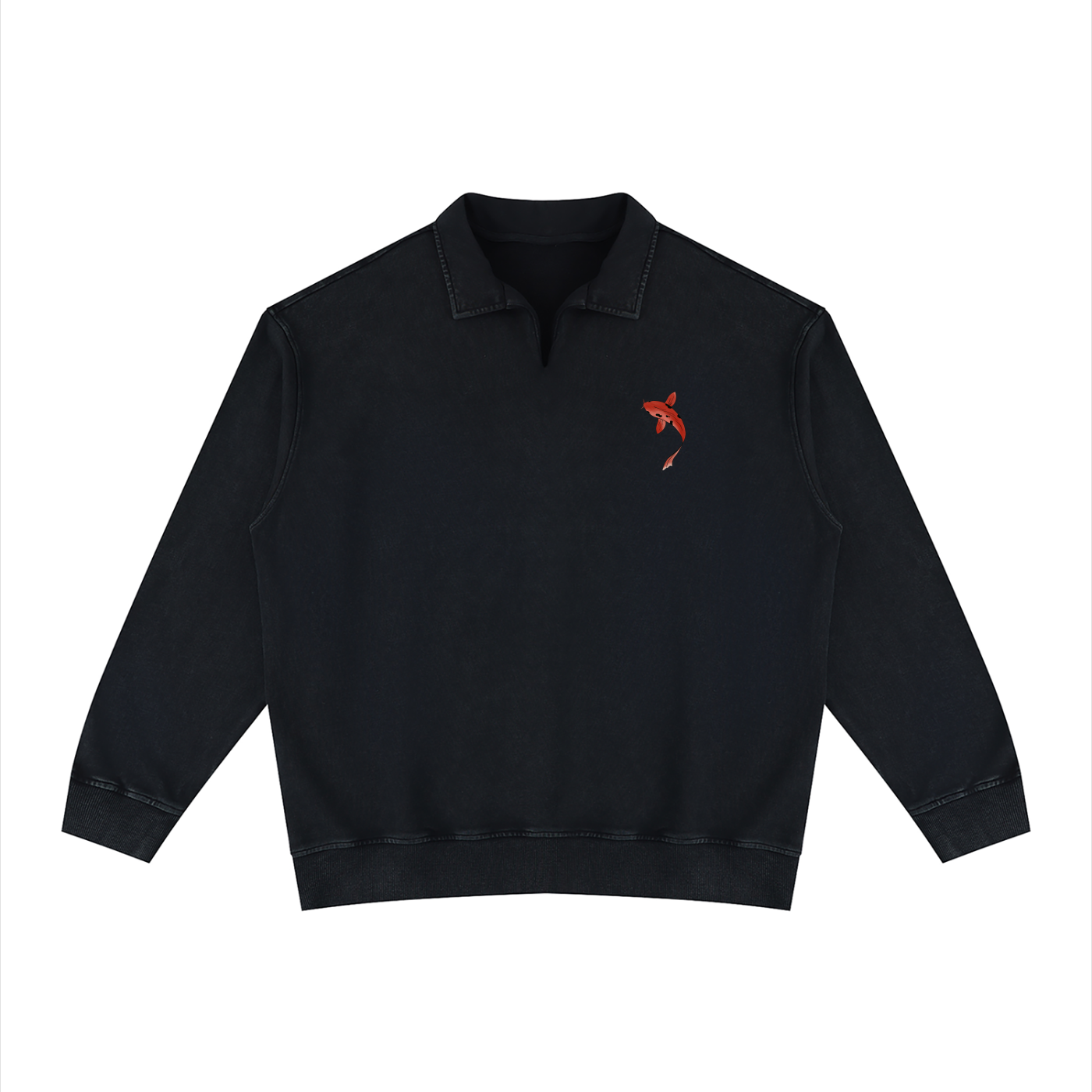 Vintage Wash Collared Sweatshirt