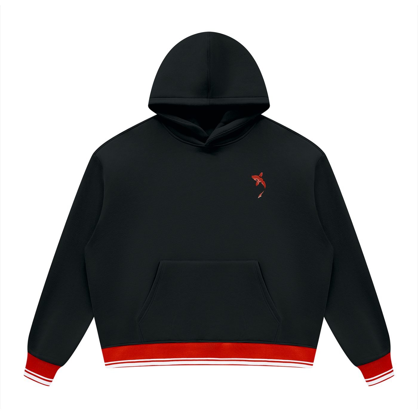 Oversized Color Block Fleece Hoodie