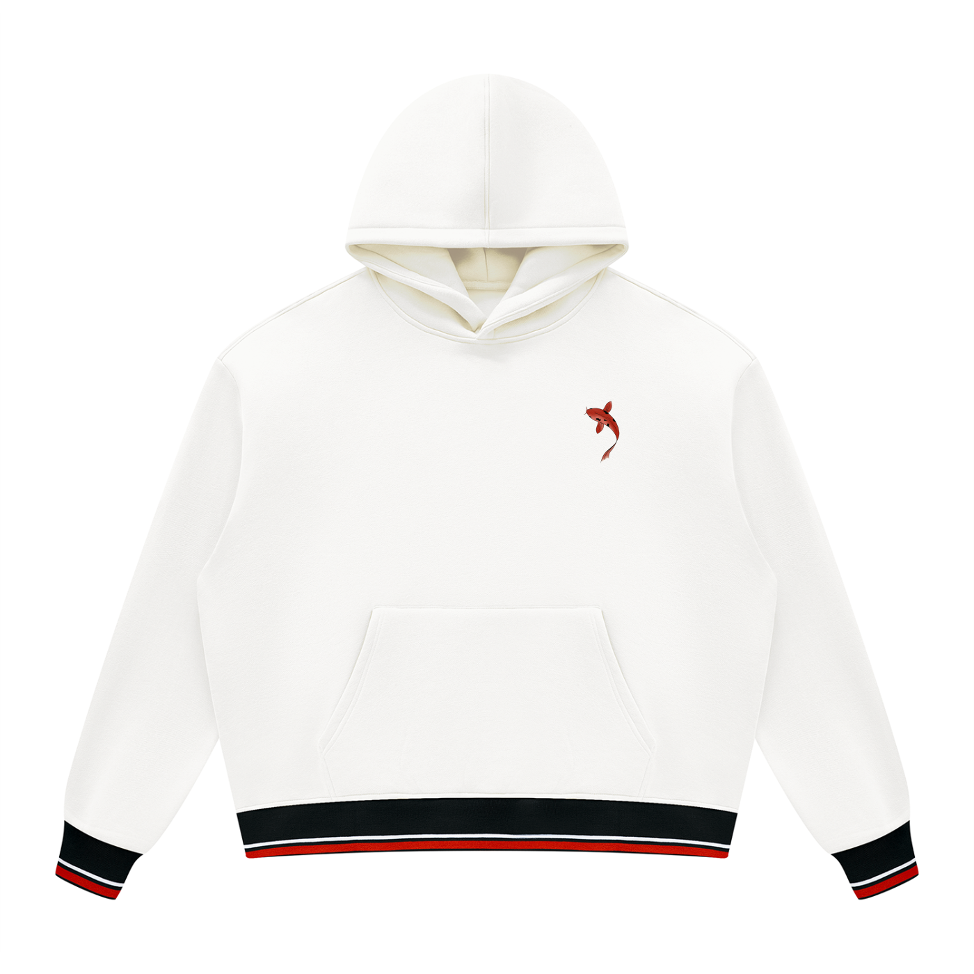 Oversized Color Block Fleece Hoodie