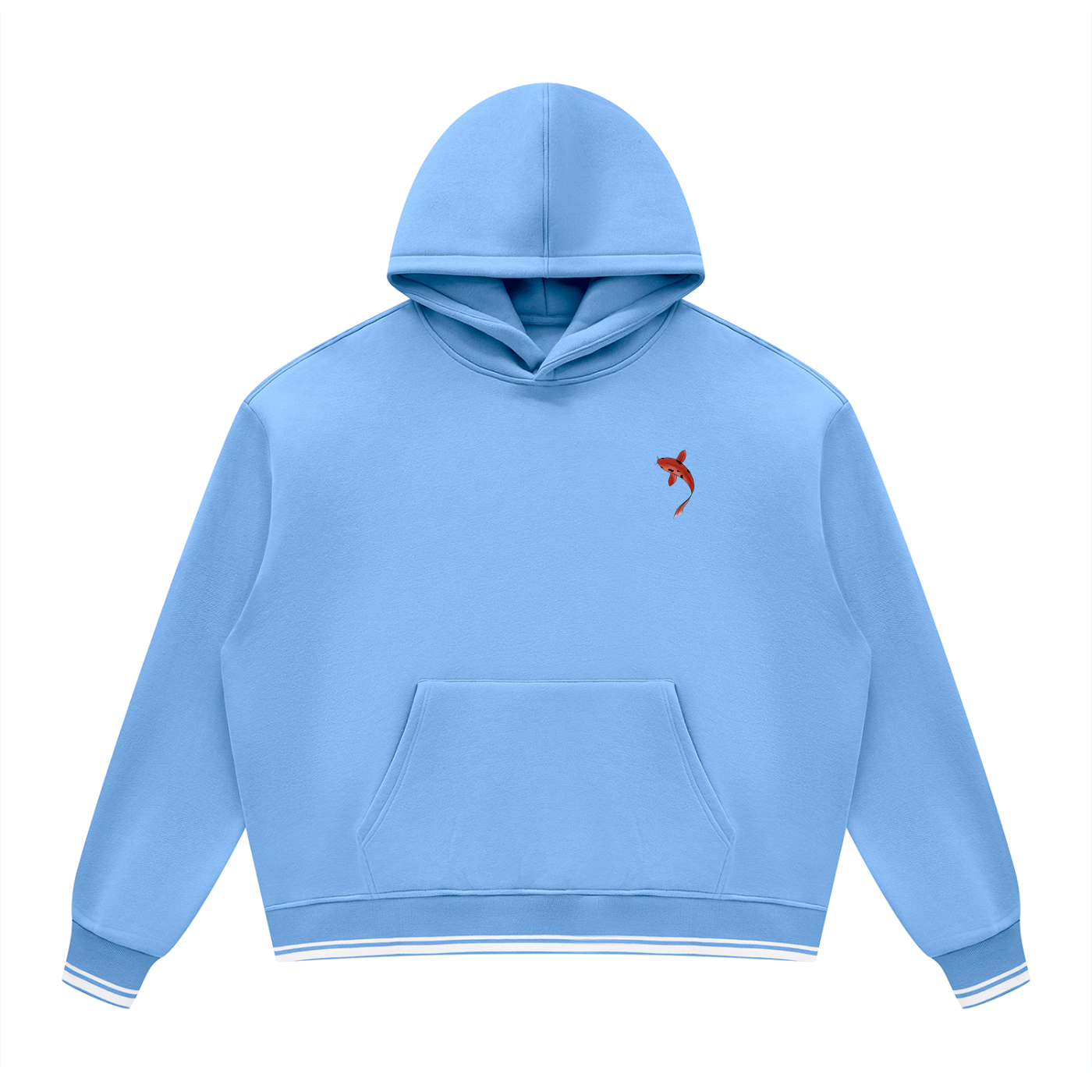 Oversized Color Block Fleece Hoodie