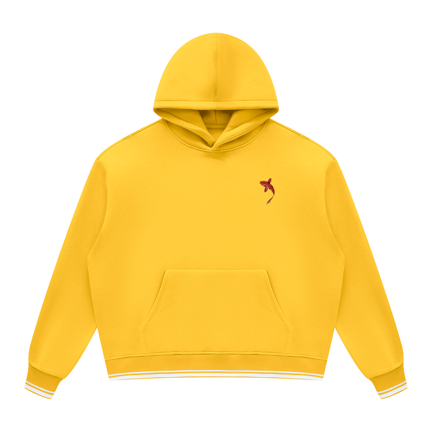Oversized Color Block Fleece Hoodie