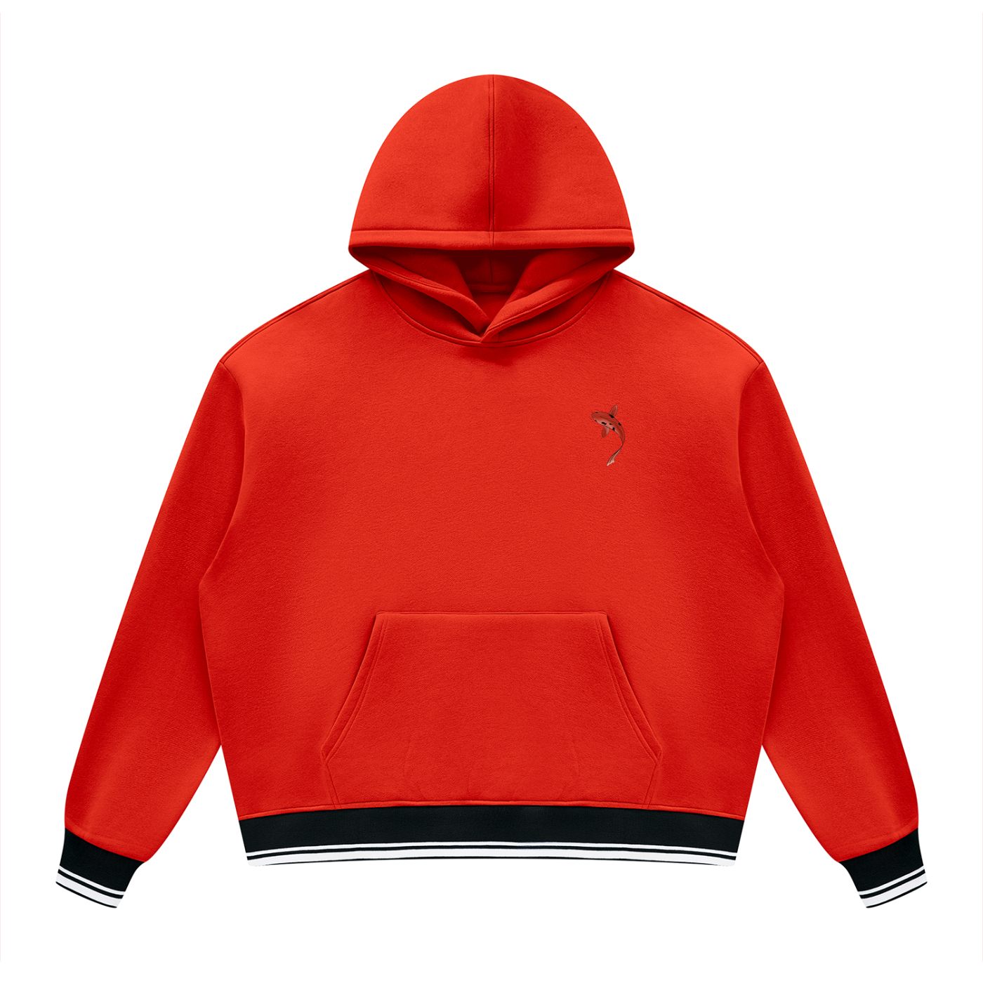 Oversized Color Block Fleece Hoodie