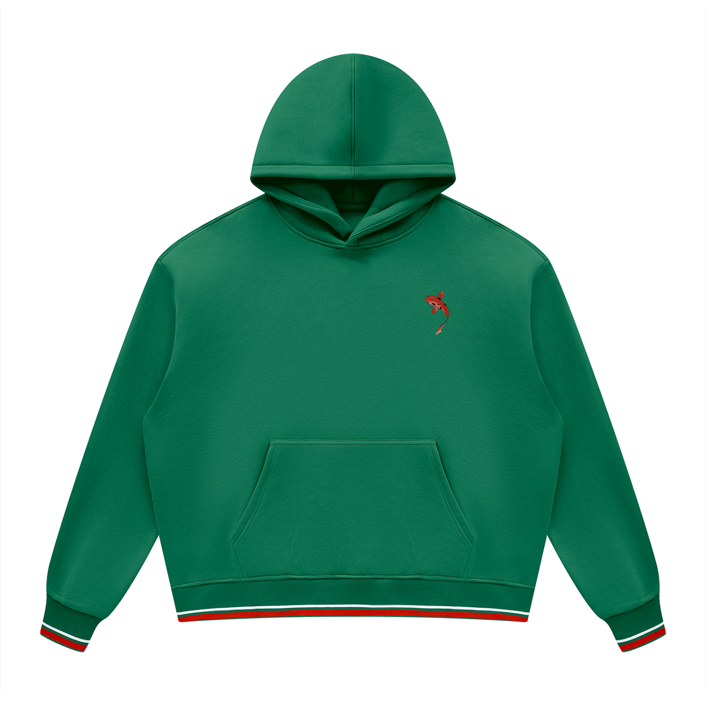 Oversized Color Block Fleece Hoodie